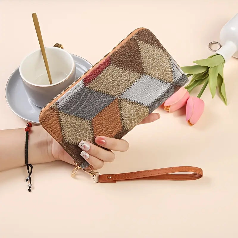Vintage Geometric Pattern Wallet for Women