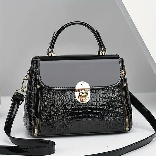 Elegant Crocodile Pattern Handbag for Women
