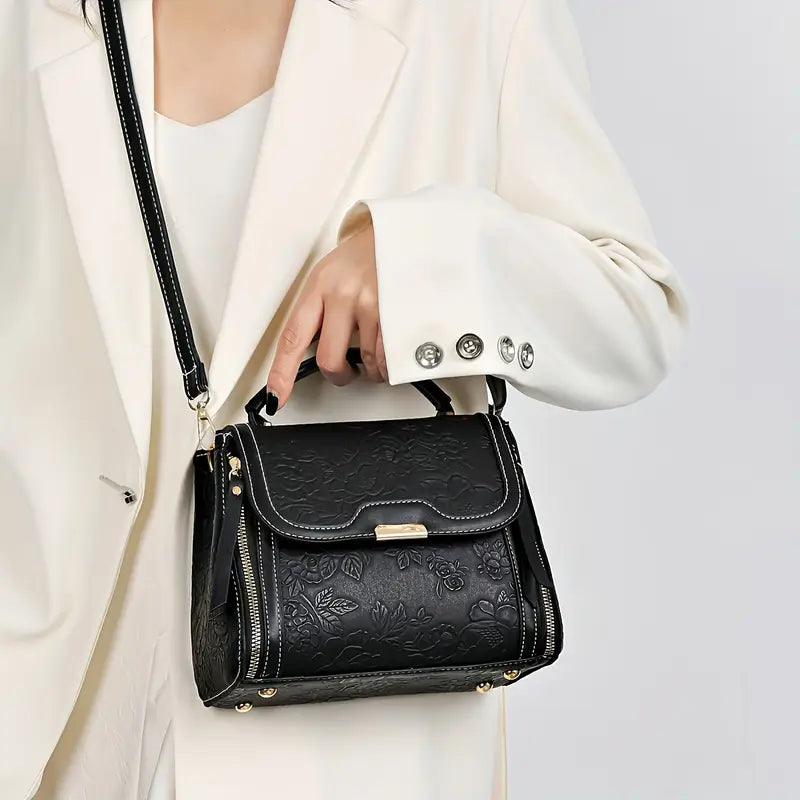 Fashion Embossed Large Capacity Crossbody Bag
