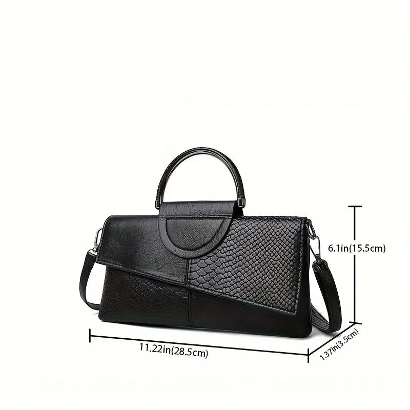Vintage Crocodile Pattern Handbag for Women