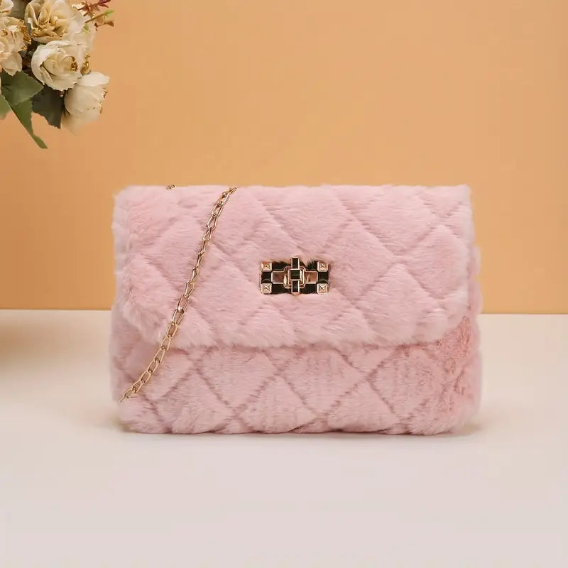 Casual Faux Fur Crossbody Bag