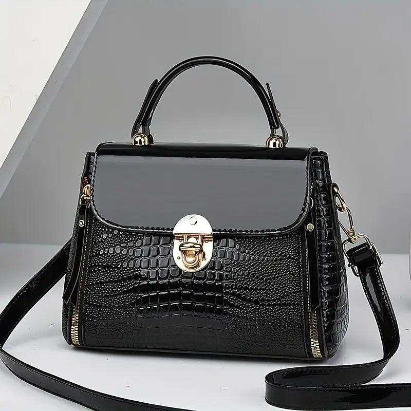 Elegant Crocodile Pattern Handbag for Women