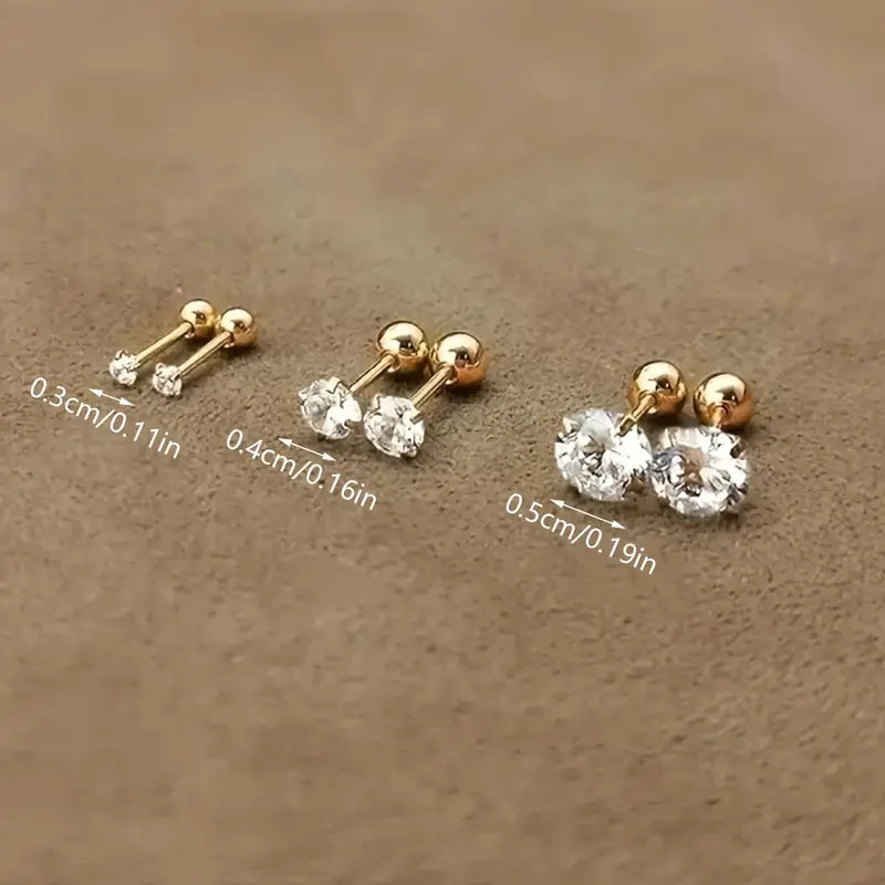 Twisted Ball Zirconia Earrings