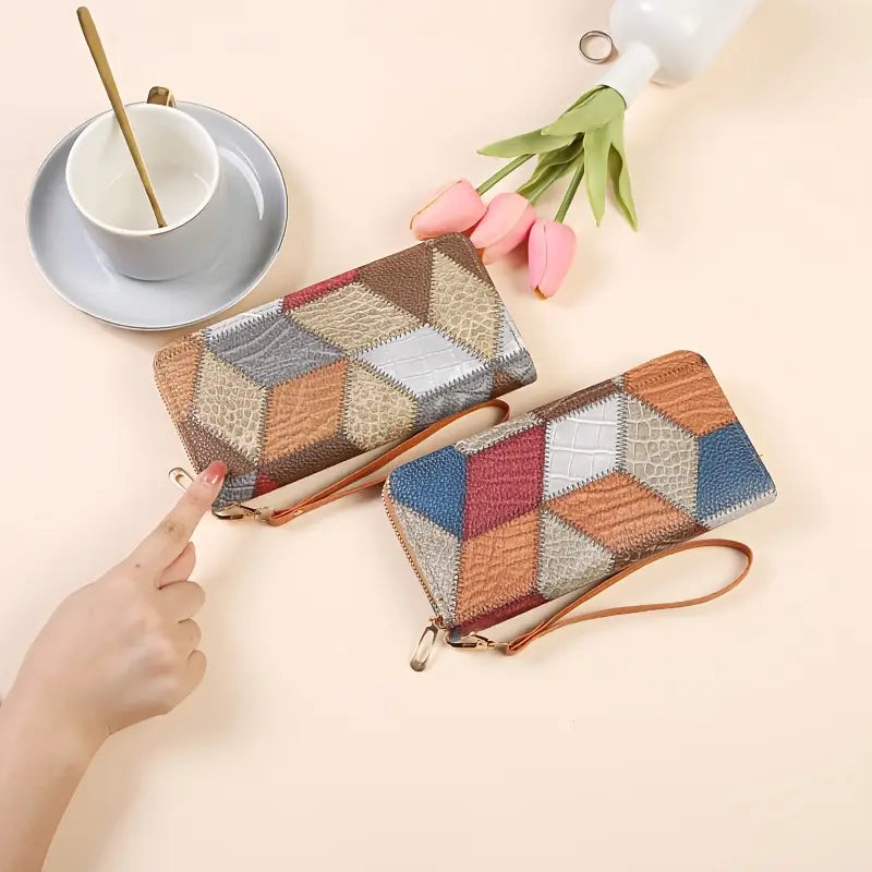 Vintage Geometric Pattern Wallet for Women