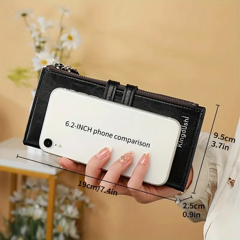 Classic Solid Color Long Clutch Wallet