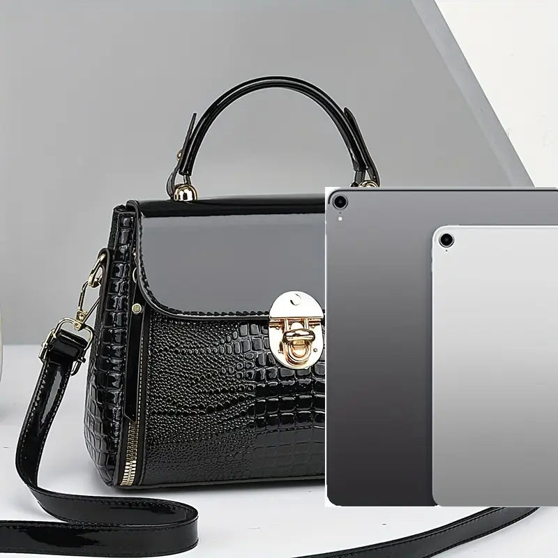 Elegant Crocodile Pattern Handbag for Women