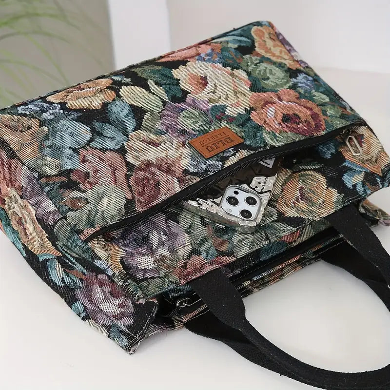 Thickened Knitted Jacquard Fabric Tote Bag