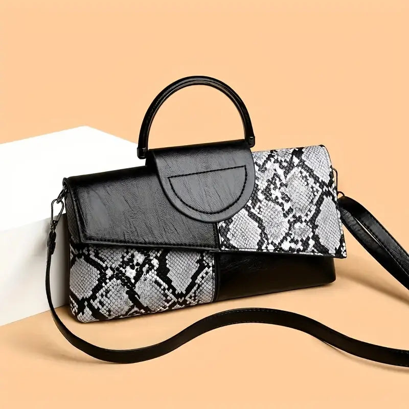 Vintage Crocodile Pattern Handbag for Women