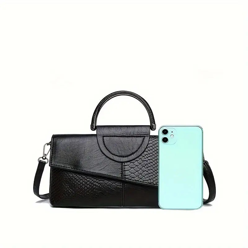 Vintage Crocodile Pattern Handbag for Women