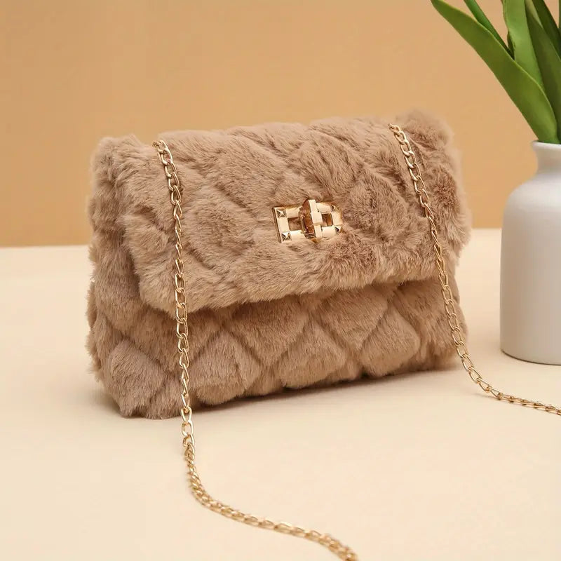 Casual Faux Fur Crossbody Bag