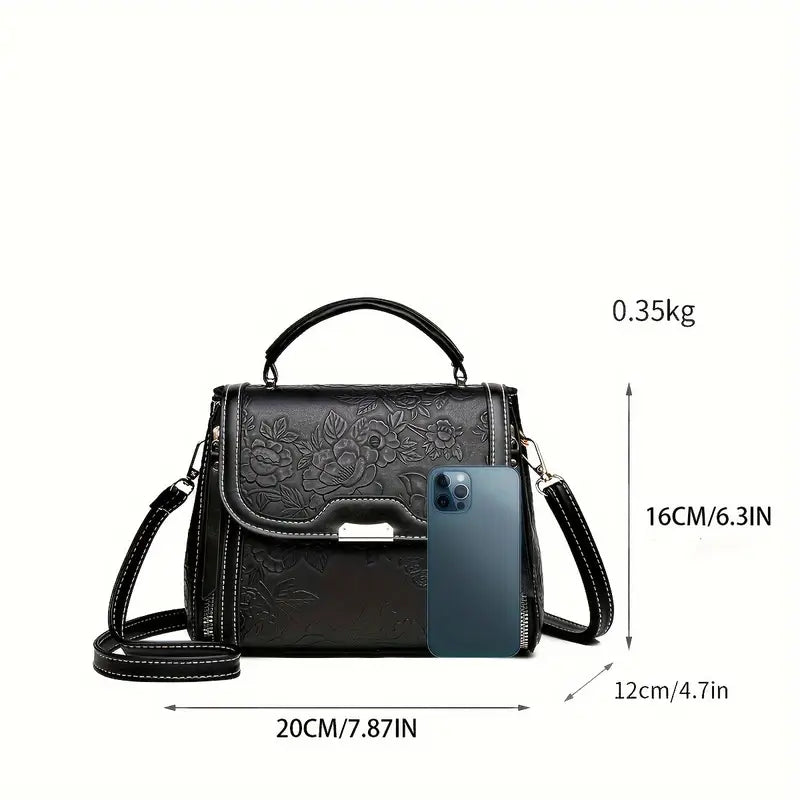 Fashion Embossed Large Capacity Crossbody Bag
