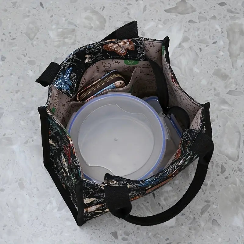 Nylon Knit Butterfly Painting Handbag