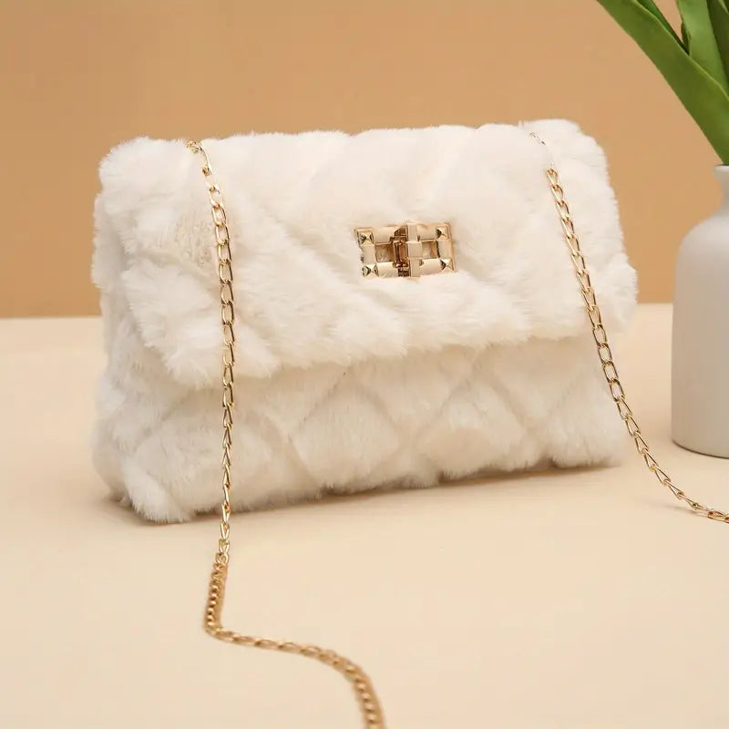 Casual Faux Fur Crossbody Bag