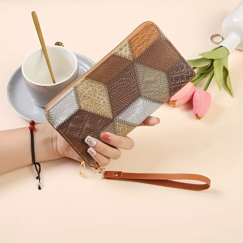 Vintage Geometric Pattern Wallet for Women