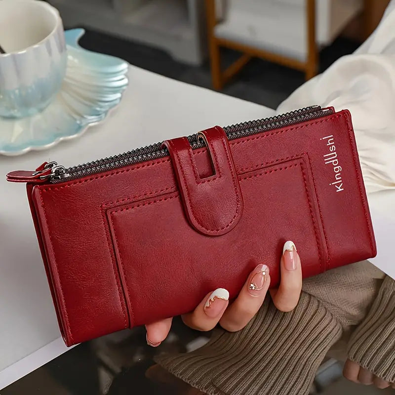 Classic Solid Color Long Clutch Wallet