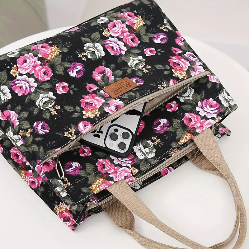 Fashion Floral Print Tote Bag