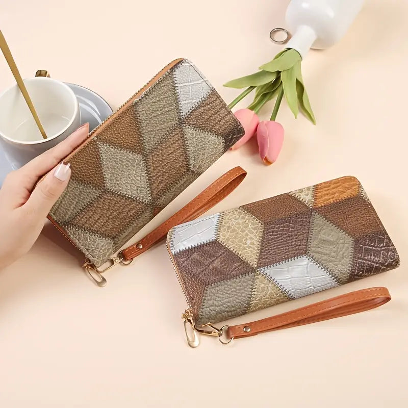 Vintage Geometric Pattern Wallet for Women