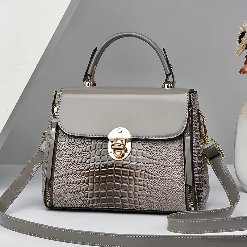 Elegant Crocodile Pattern Handbag for Women