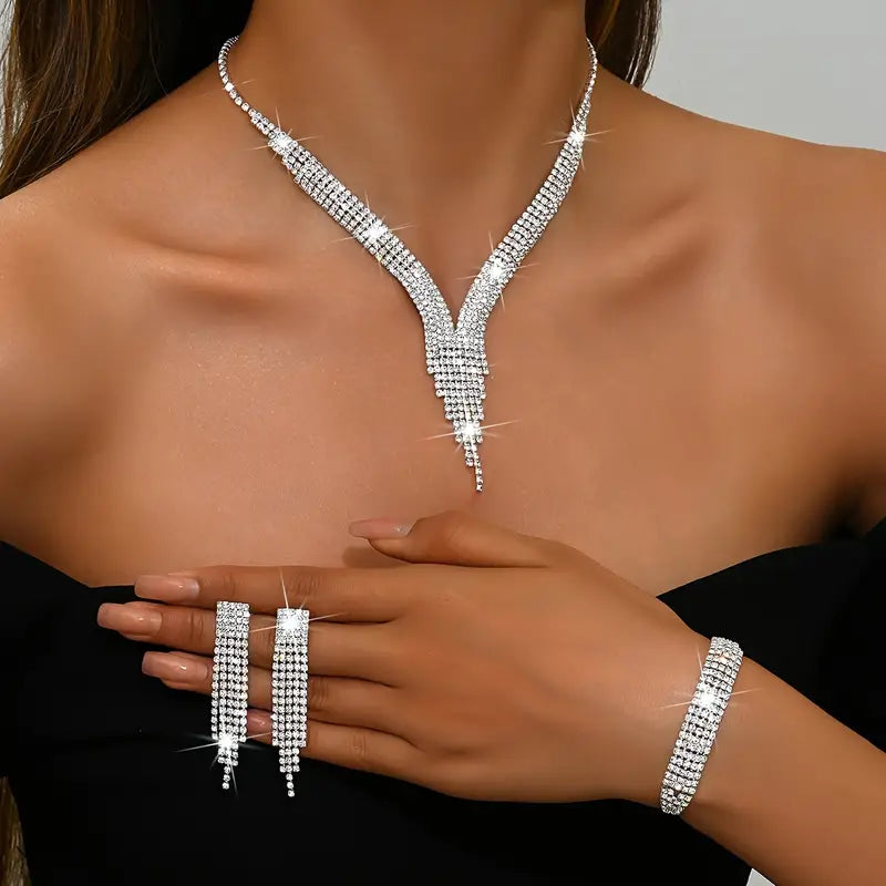 Elegant V-shaped Tassel Necklace