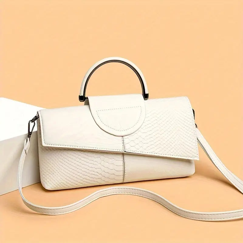 Vintage Crocodile Pattern Handbag for Women