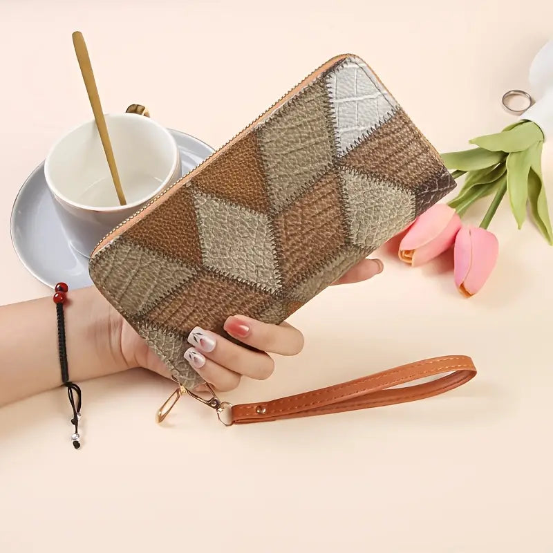 Vintage Geometric Pattern Wallet for Women