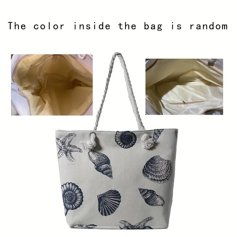 Shell Pattern Canvas Tote Bag