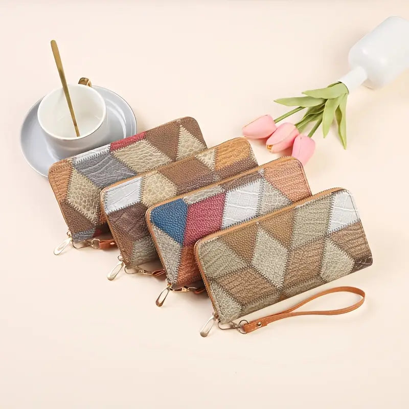 Vintage Geometric Pattern Wallet for Women