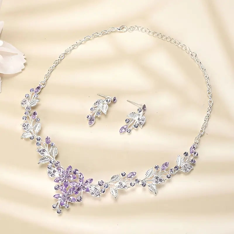 Elegant Jewelry Set Sparkling Flower