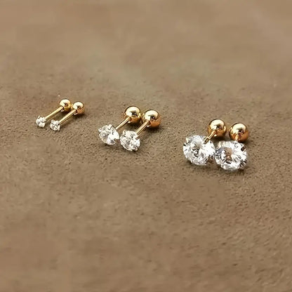 Twisted Ball Zirconia Earrings