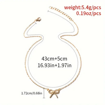 1pc Elegant Style Bow Pendant Necklace