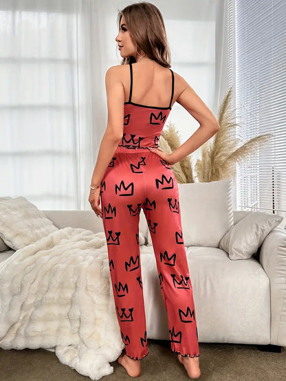 Crown Pattern Pajama Set