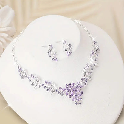 Elegant Jewelry Set Sparkling Flower