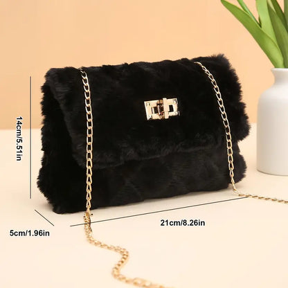 Casual Faux Fur Crossbody Bag