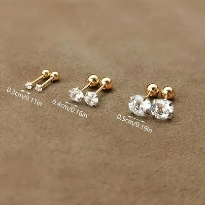 Twisted Ball Zirconia Earrings