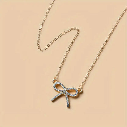 1pc Elegant Style Bow Pendant Necklace