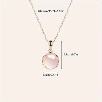 1pc Elegant Oval Pendant Necklace