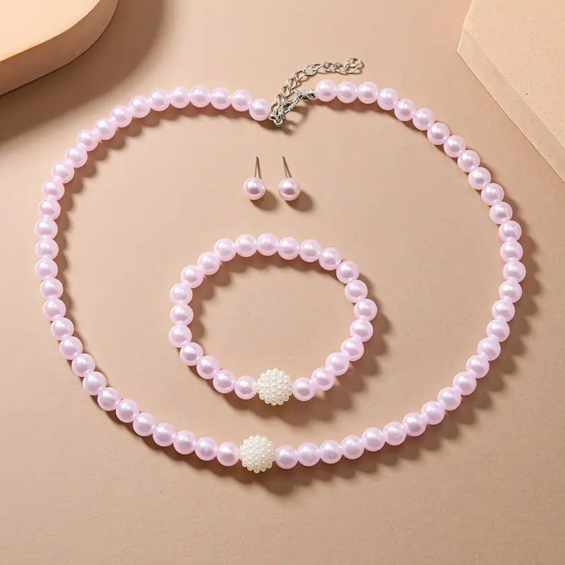 Cross-border Imitation Pearl Necklace Bracelet Earrings Set