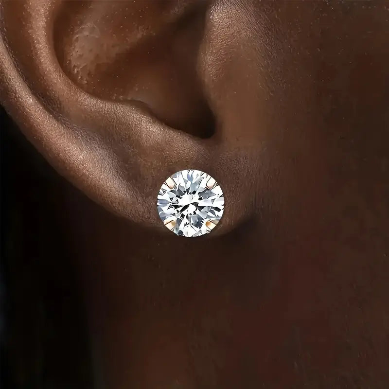 Twisted Ball Zirconia Earrings