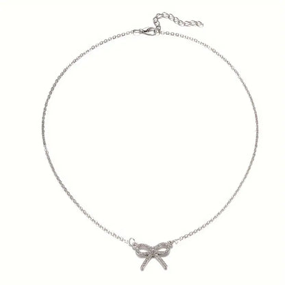 1pc Elegant Style Bow Pendant Necklace