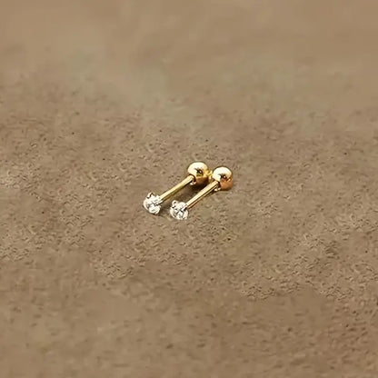 Twisted Ball Zirconia Earrings