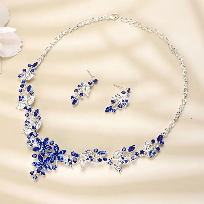 Elegant Jewelry Set Sparkling Flower