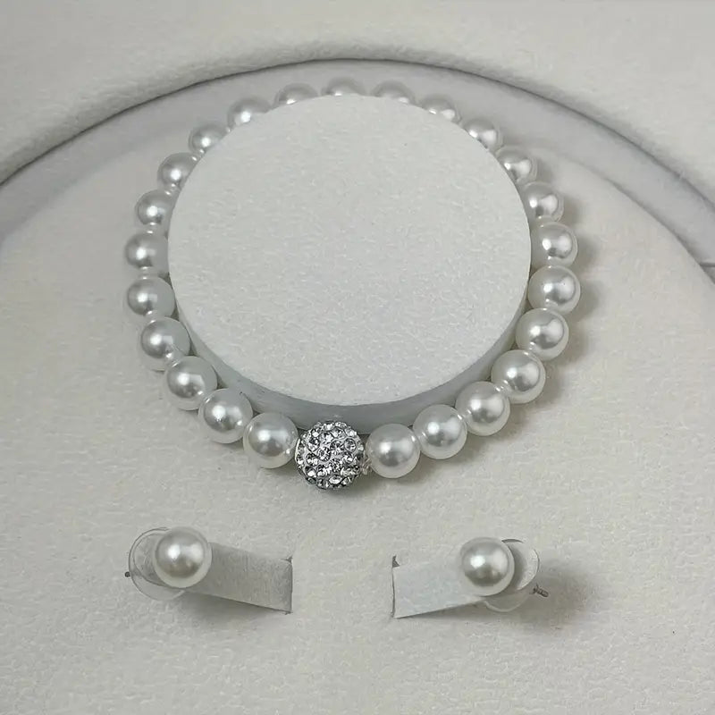 Cross-border Imitation Pearl Necklace Bracelet Earrings Set