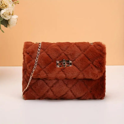 Casual Faux Fur Crossbody Bag