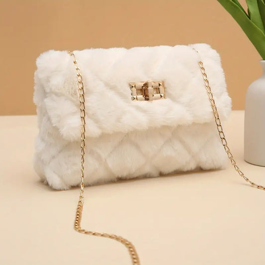 Casual Faux Fur Crossbody Bag
