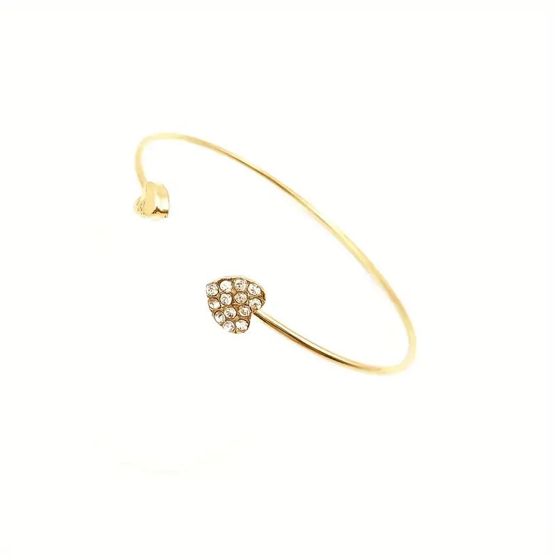 Heart-Shaped Open Bracelet for Women