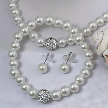 Cross-border Imitation Pearl Necklace Bracelet Earrings Set