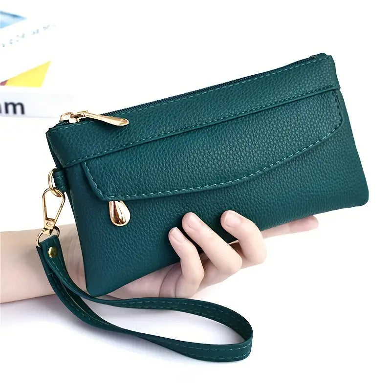 Quilted Wristlet Clutch with Zipper