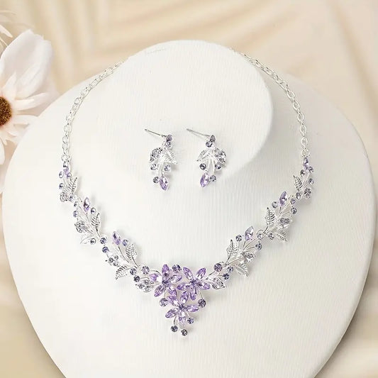 Elegant Jewelry Set Sparkling Flower