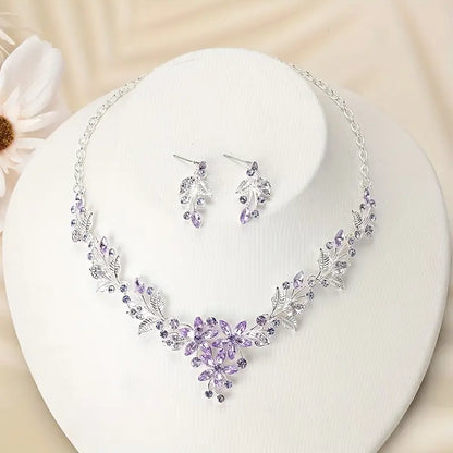 Elegant Jewelry Set Sparkling Flower