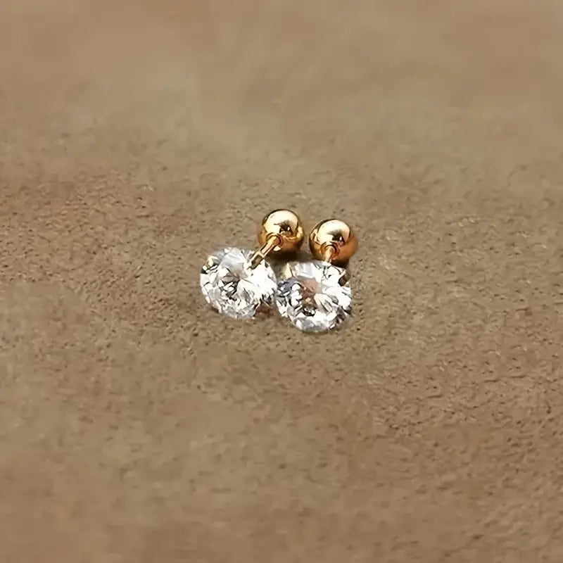 Twisted Ball Zirconia Earrings